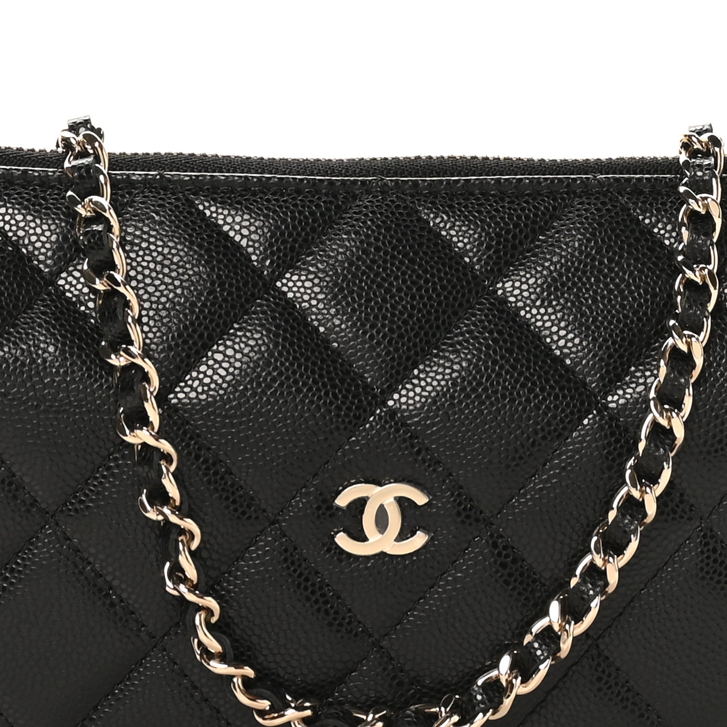 Chanel Caviar Quilted Clutch With Chain Black