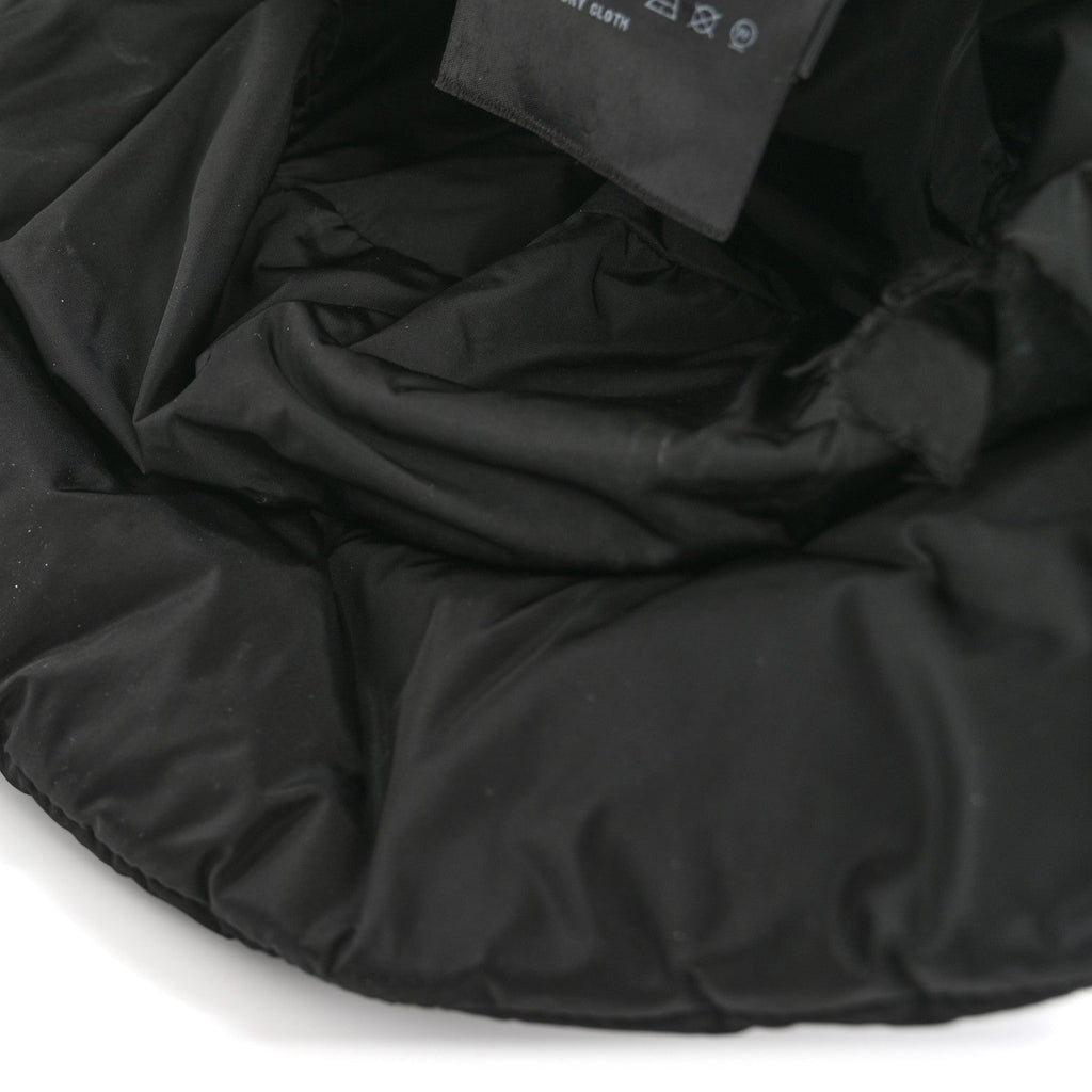 Prada Nylon Triangle Quilted Padded Bucket Hat M Black