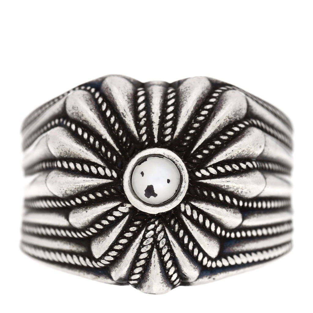 Gucci Sterling Silver Resin Heart Ring 62 10 Black