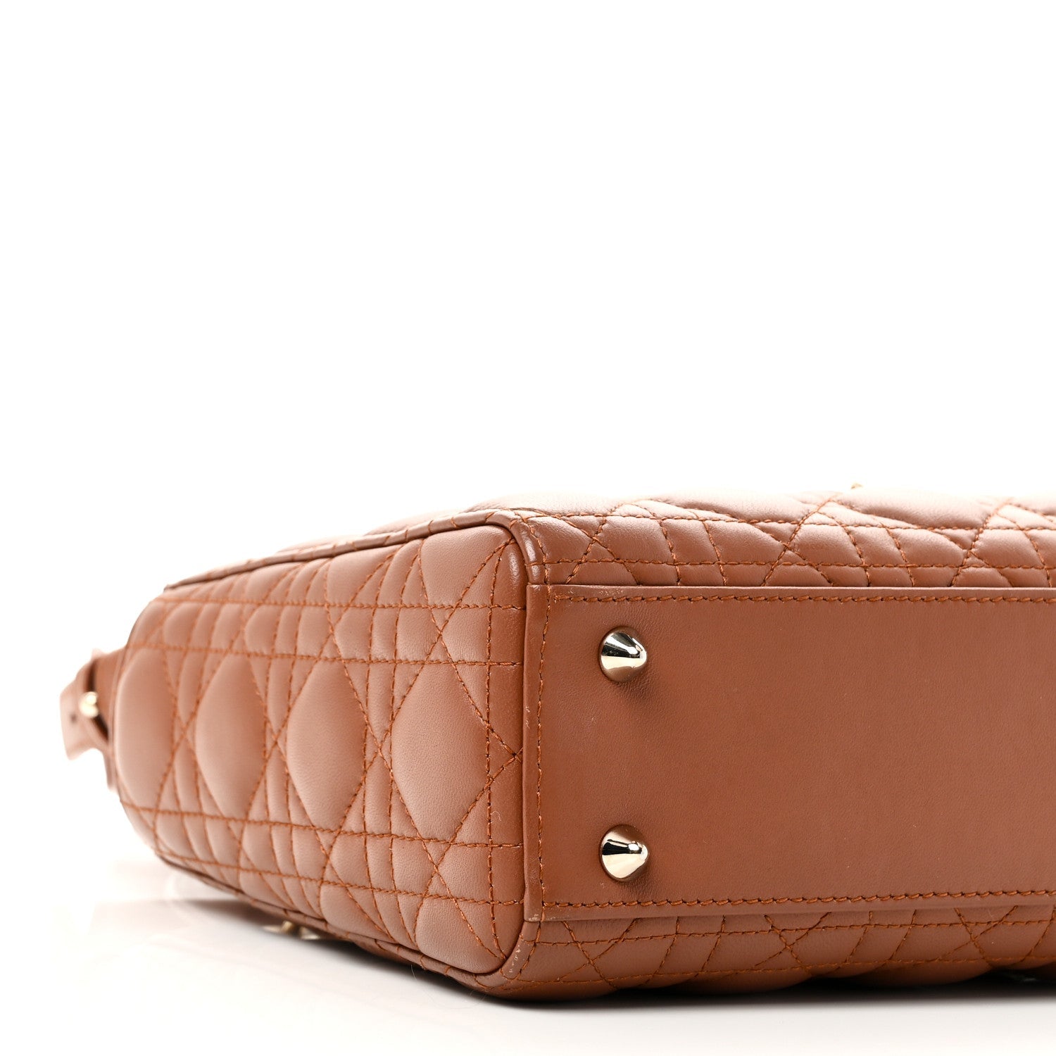 Christian Dior Calfskin Cannage Small My ABCDior Lady Dior Tan