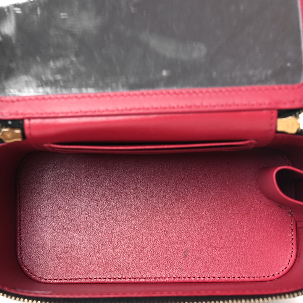 Chanel Lambskin Quilted Camellia Vanity Case Black
