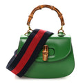 Gucci Boarded Dyana Lux Calfskin Web Small Bamboo 1947 Top Handle Bag Spring Green