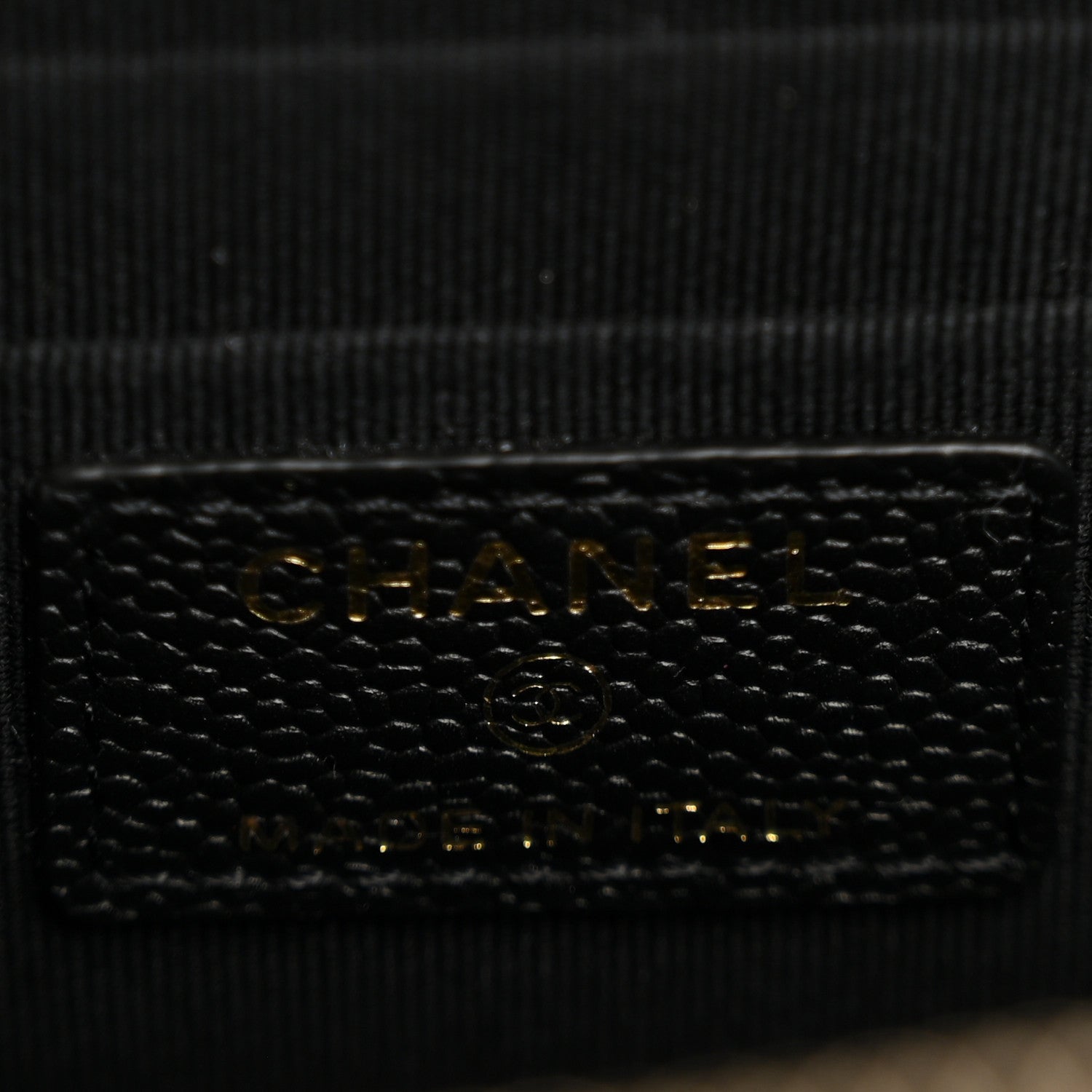 Chanel Caviar Quilted Small Tiny CC Vanity Case With Chain Black