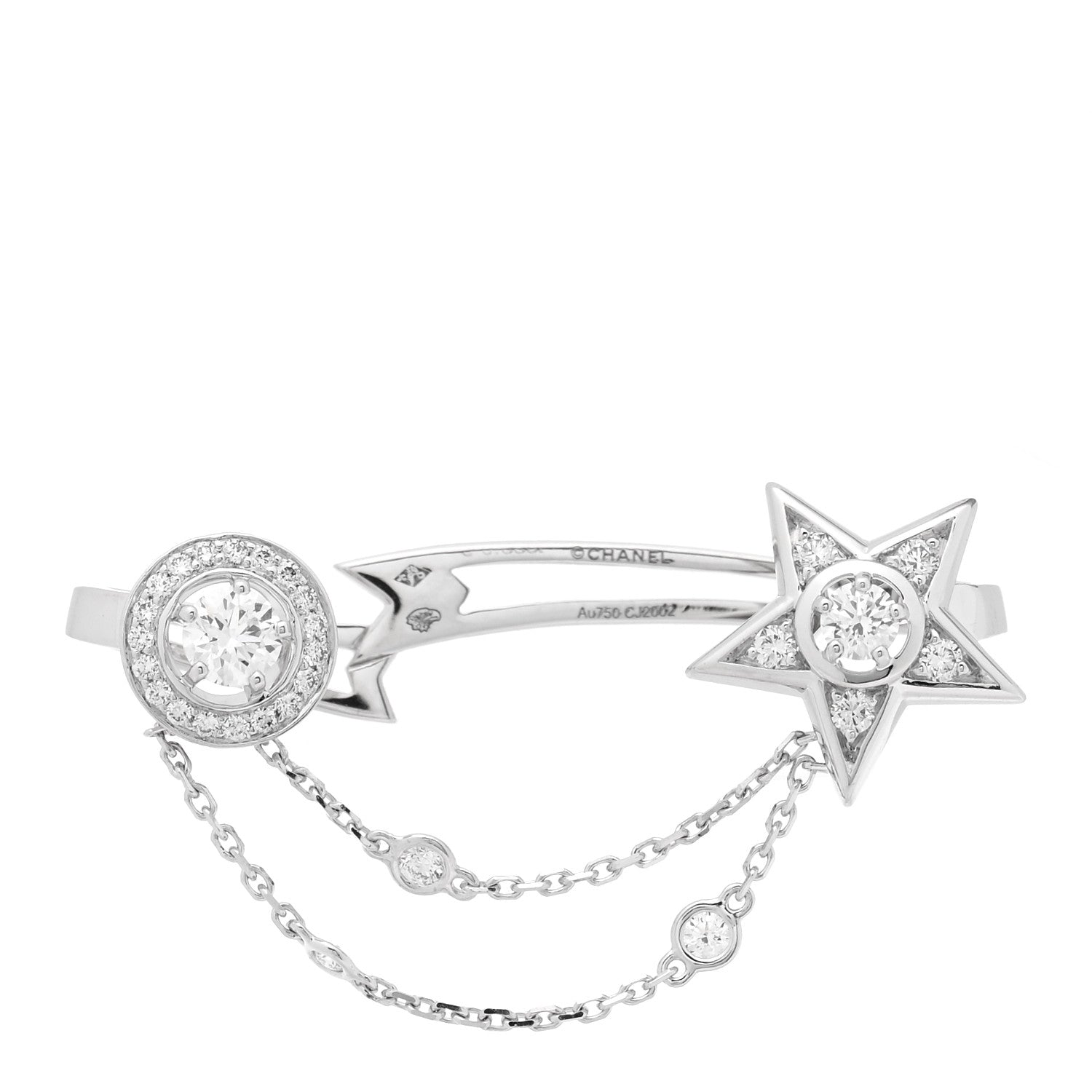 18K White Gold Diamond Comete 1932 Ear Cuff