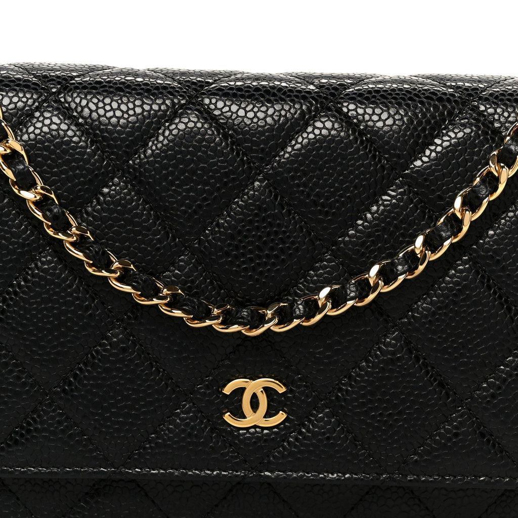 Chanel Caviar Quilted Wallet on Chain WOC Black