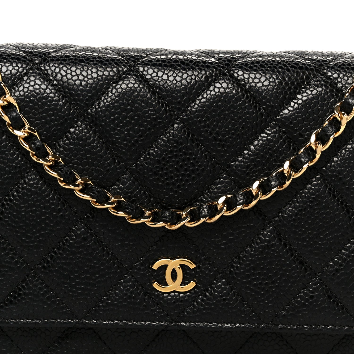 Chanel Caviar Quilted Wallet on Chain WOC Black