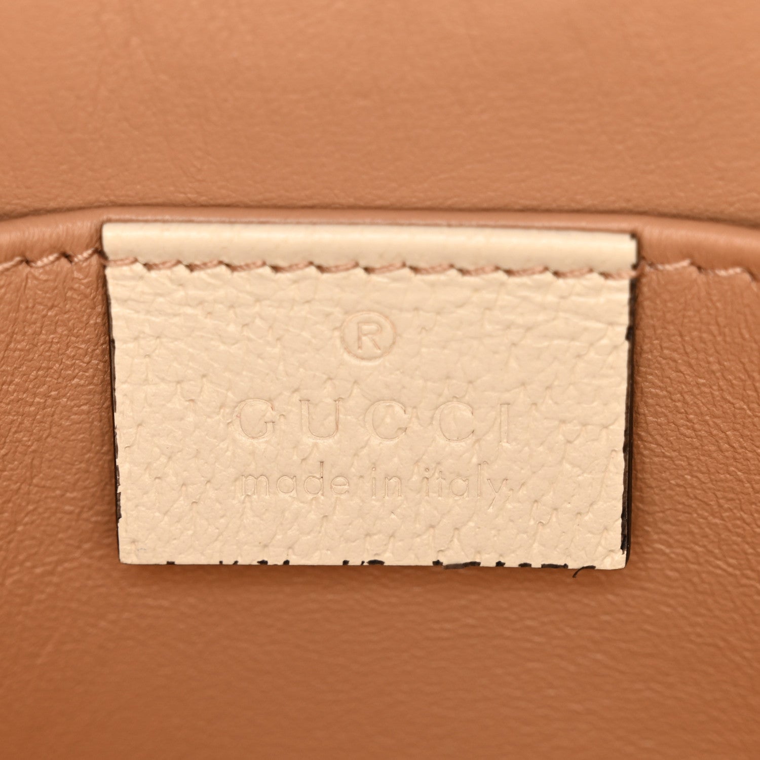 Gucci GG Supreme Monogram Berry Textured Dollar Calfskin Small Padlock Tote Beige Ebony Light Copper Mystic White