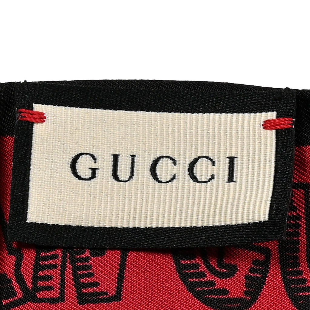 Gucci Silk Twill Haway Neck Bow Scarf Black