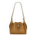 Chanel Suede Quilted Mini Chanel 25 Handbag Beige