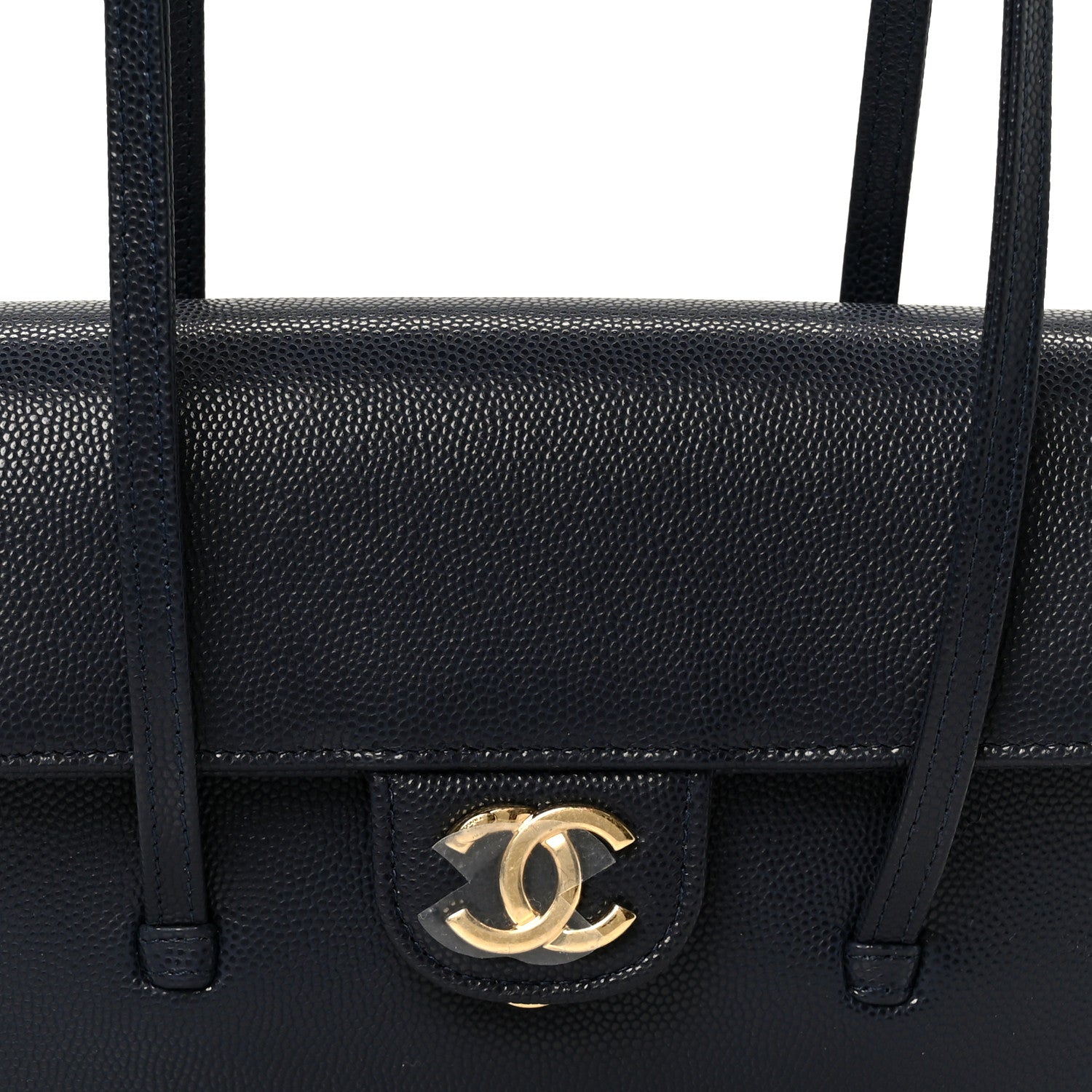 Chanel Shiny Caviar Mini Preppy Coco Shoulder Bag Dark Blue