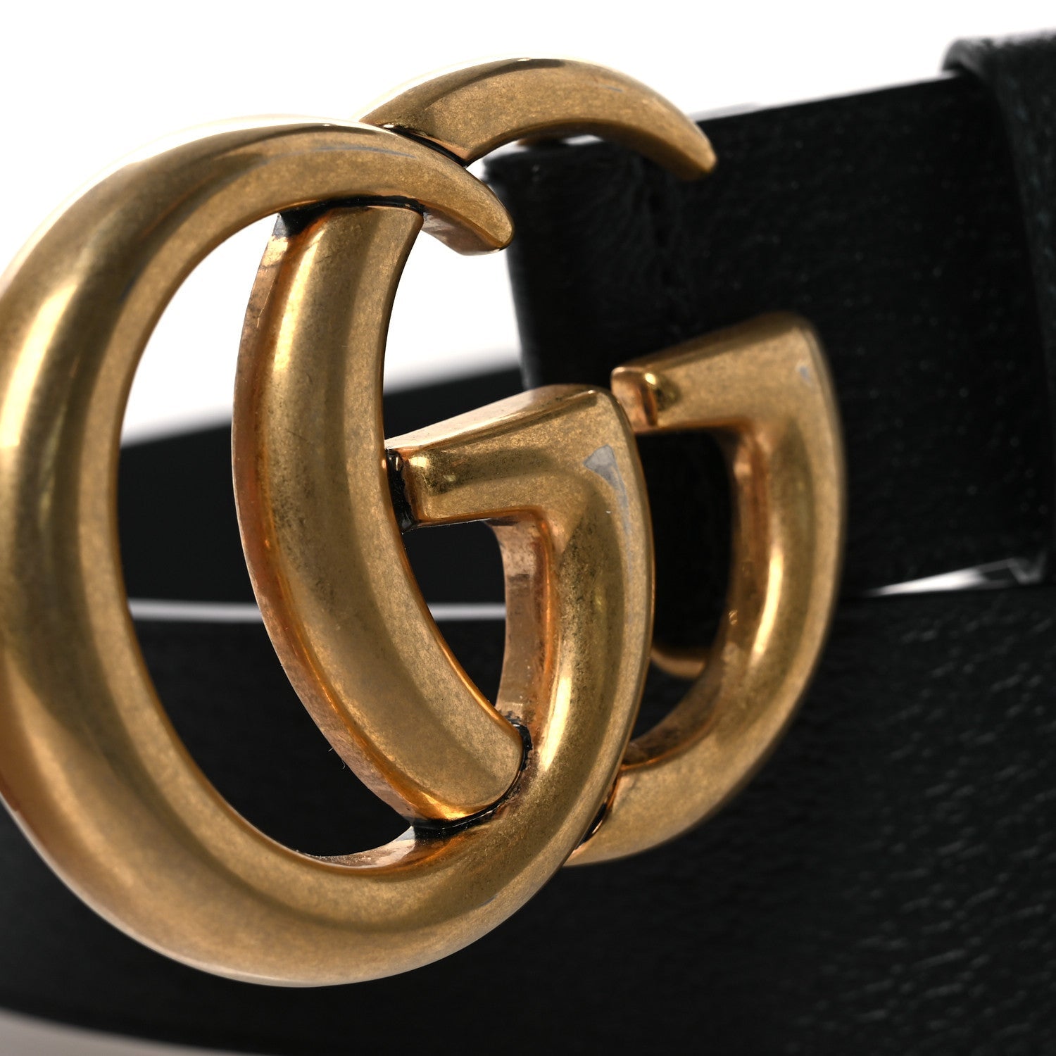 Gucci Textured Calfskin Double G 40mm Belt 80 32 Black