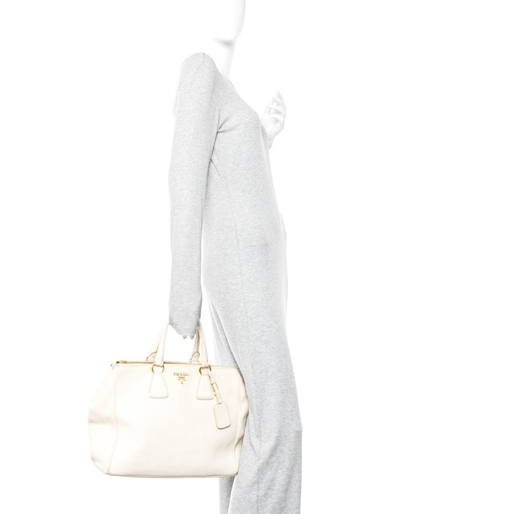 Prada Vitello Daino Tote Talco