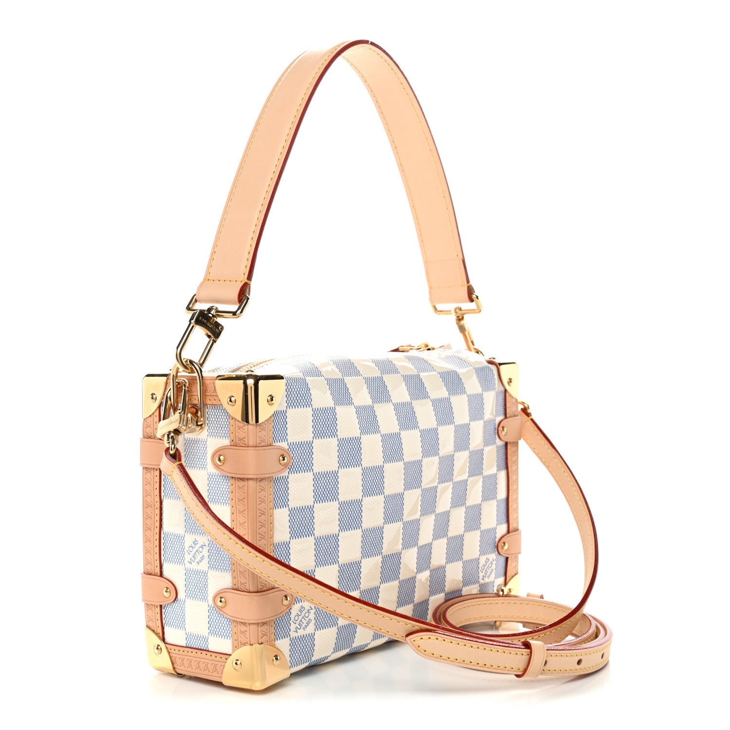 Louis Vuitton Damier Vernis Calfskin Side Trunk MM Celeste Blue
