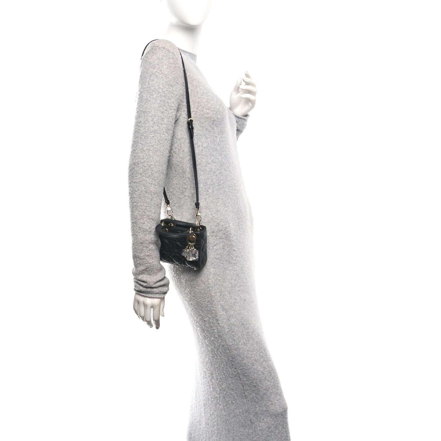 Christian Dior Lambskin Cannage Micro Lady Dior Black