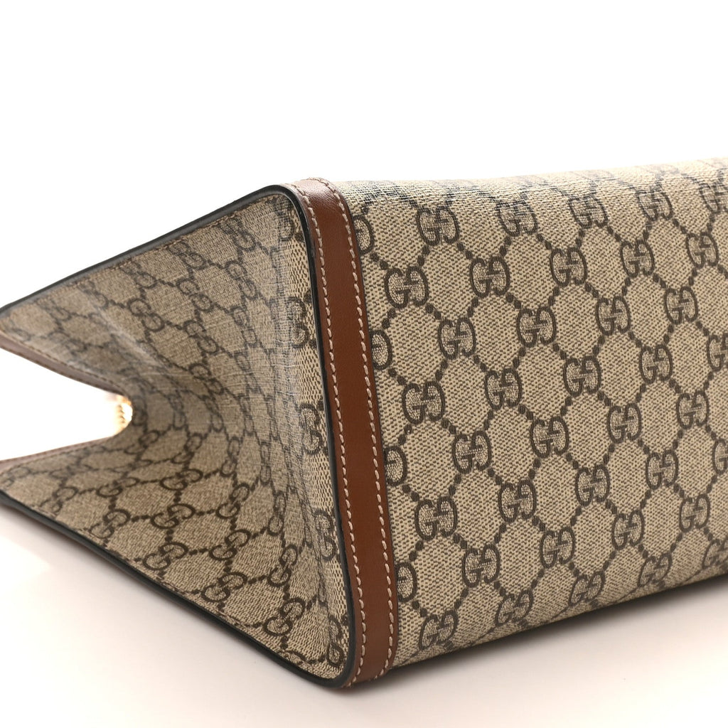 Gucci GG Supreme Monogram Medium Padlock Tote Beige Cuir