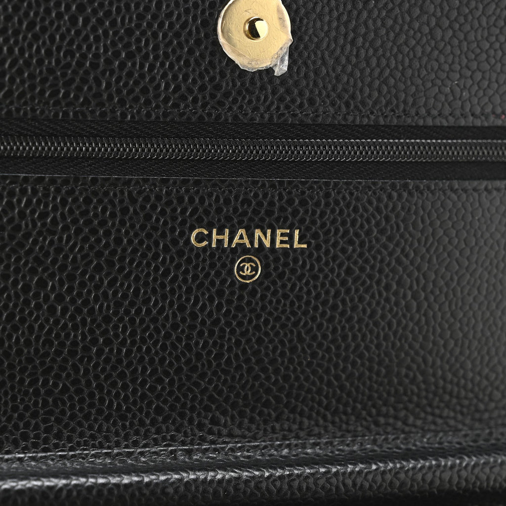 Chanel Caviar Quilted Wallet on Chain WOC Black