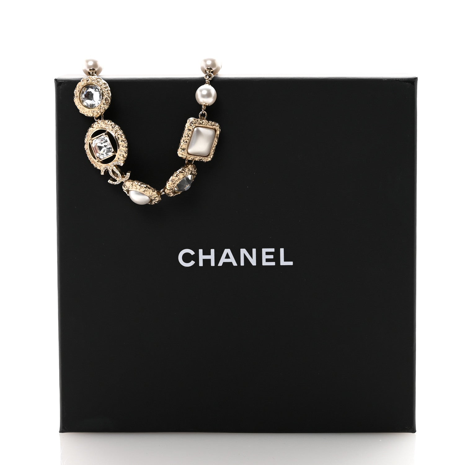 Crystal Pearl CC Choker Gold