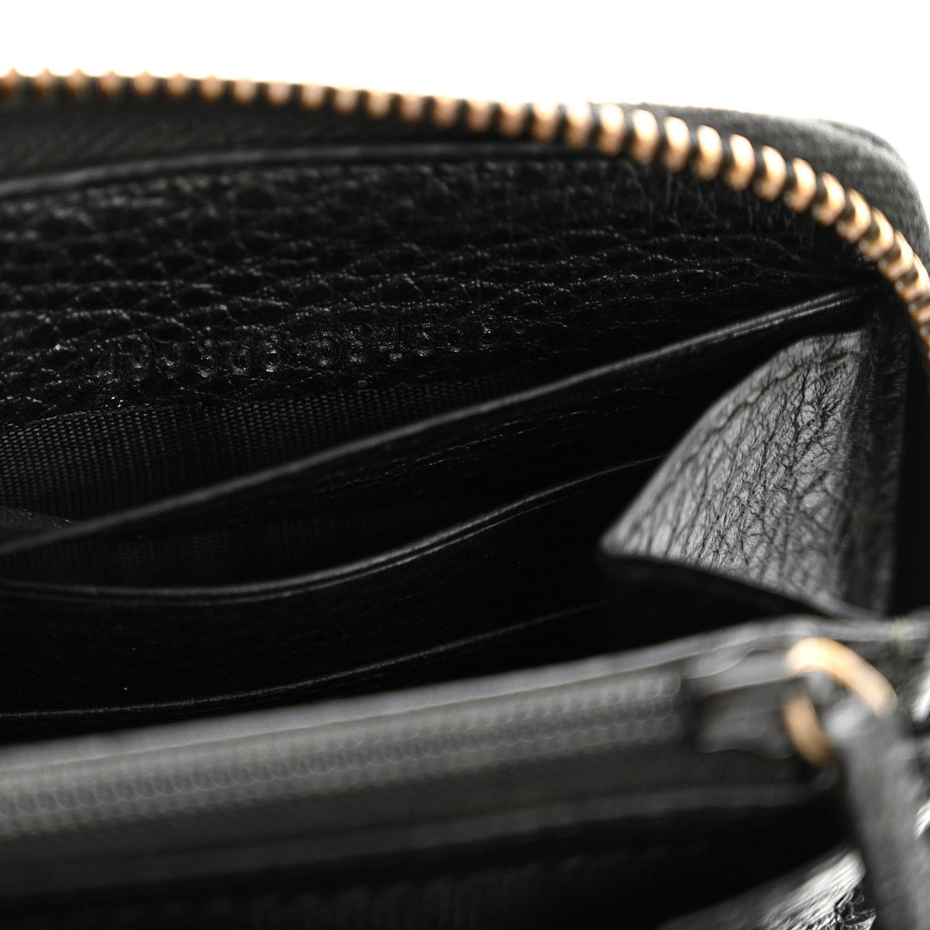 Gucci Calfskin Butterfly Zip Around Wallet Black
