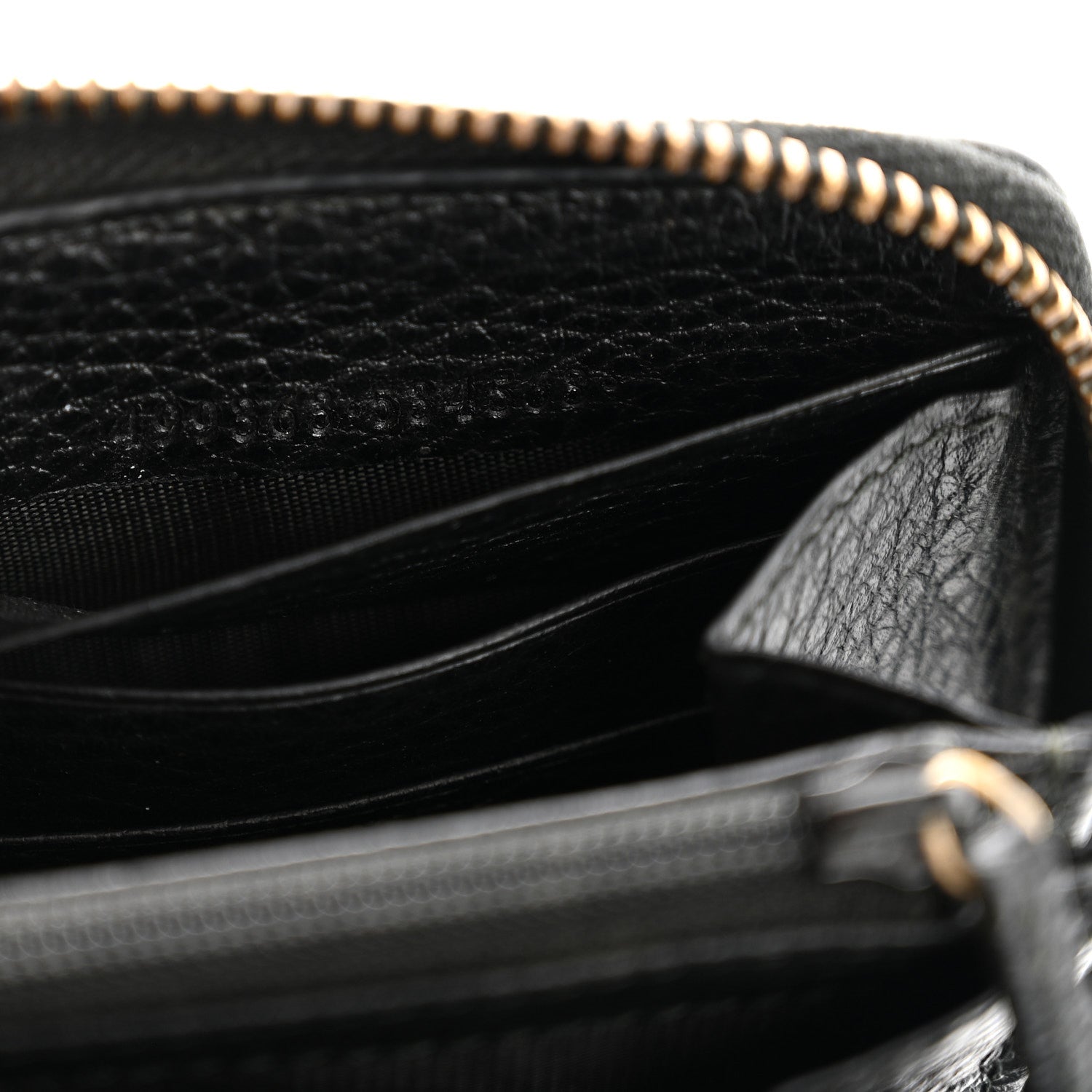 Gucci Calfskin Butterfly Zip Around Wallet Black