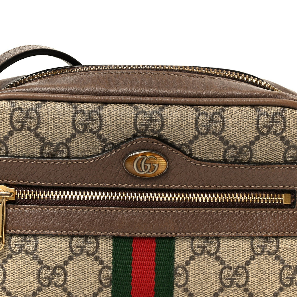 Gucci GG Supreme Monogram Web Mini Ophidia Shoulder Bag Brown