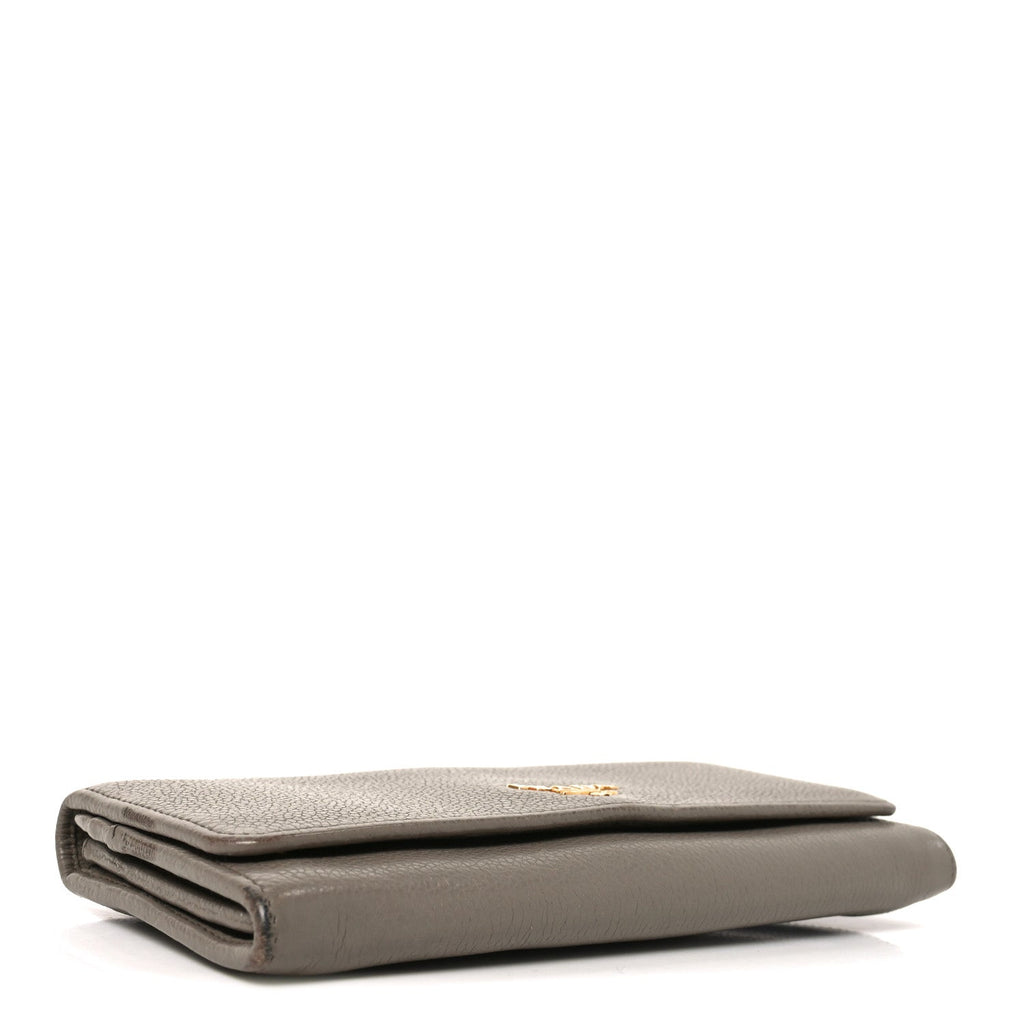 Prada Vitello Daino Metal Continental Flap Wallet Argilla