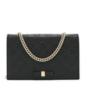 Gucci Guccissima Signature Bowy Chain Wallet Black