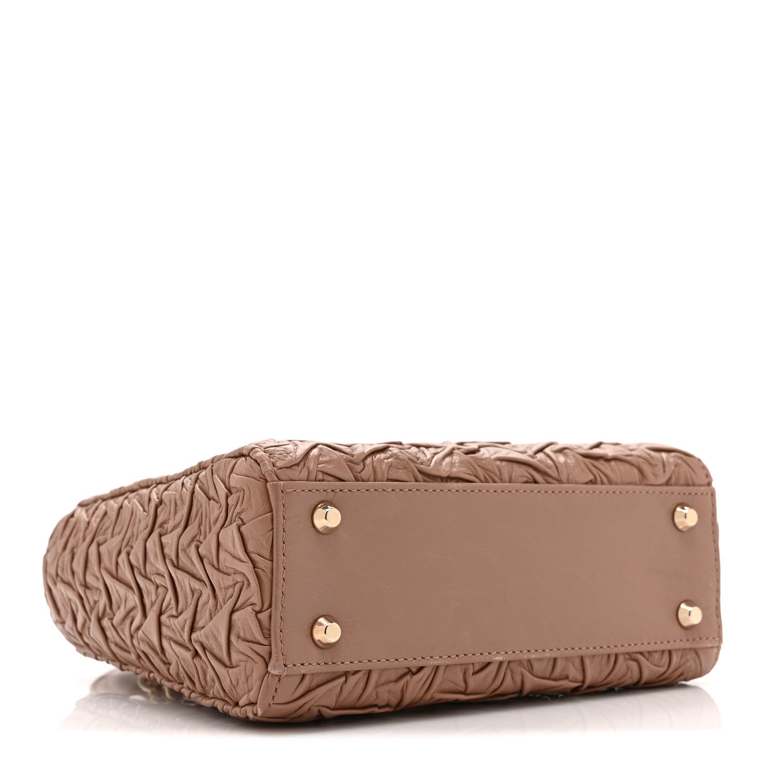 Christian Dior Lambskin Gathered Mini Lady Dior Fard