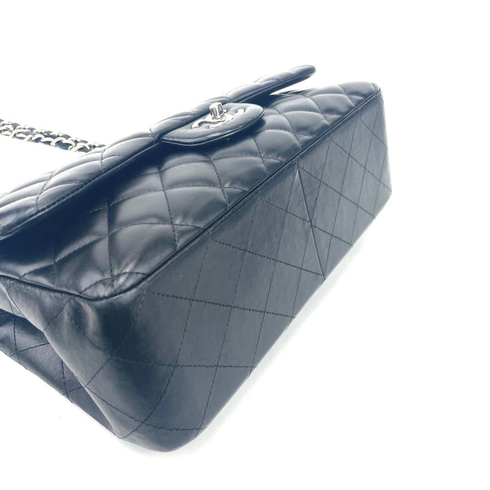 CHANEL Classic Jumbo Double Flap Lambskin Bag w/Silver