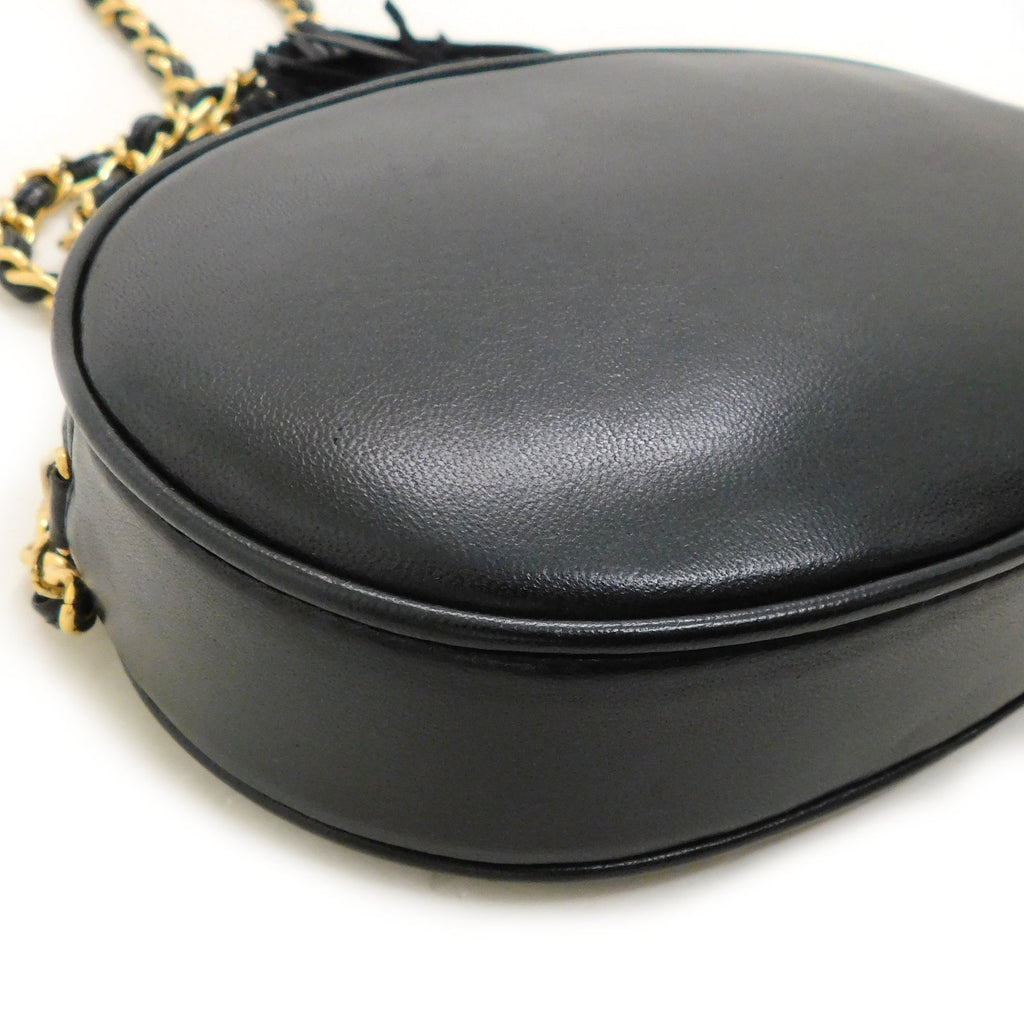 Chanel CC Fringe Crossbody Bag Black Calfskin Gold