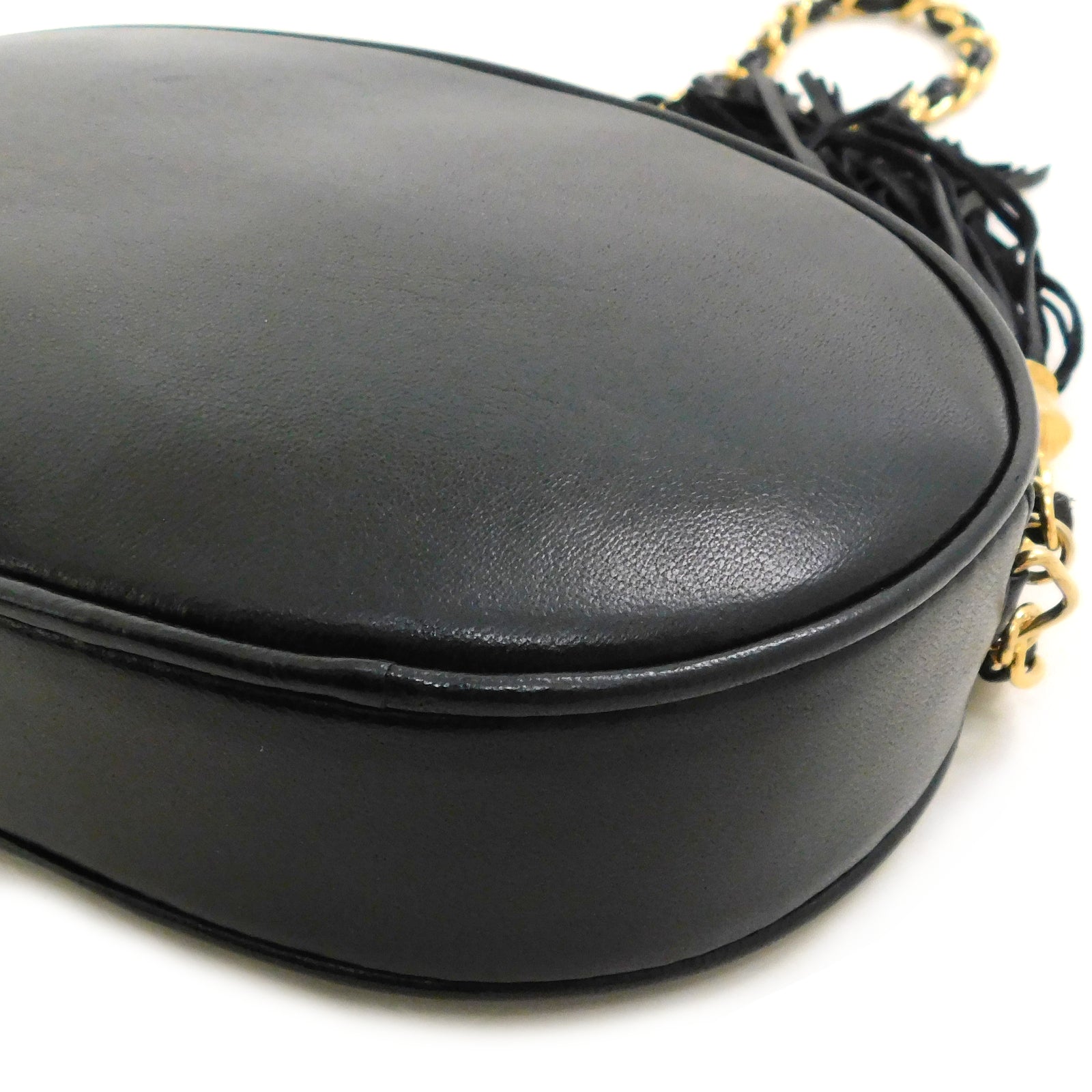 Chanel CC Fringe Crossbody Bag Black Calfskin Gold