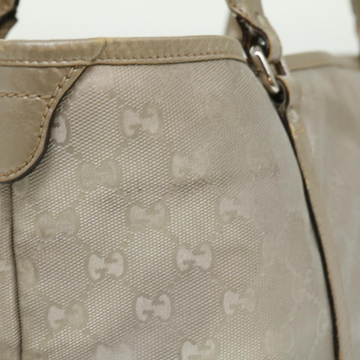 GUCCI GG Canvas Tote Bag Silver  cl184