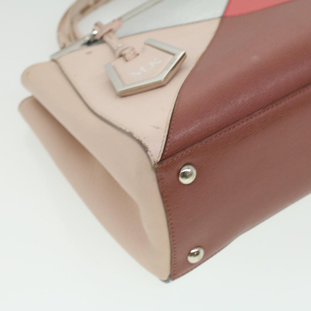 FENDI Hand Bag Leather Pink Silver beige  cl260