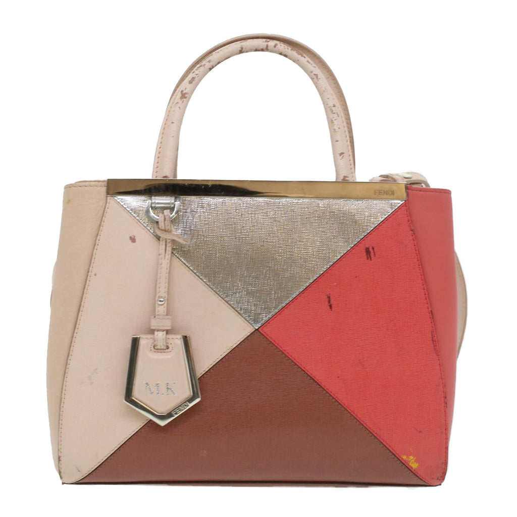 FENDI Hand Bag Leather Pink Silver beige  cl260