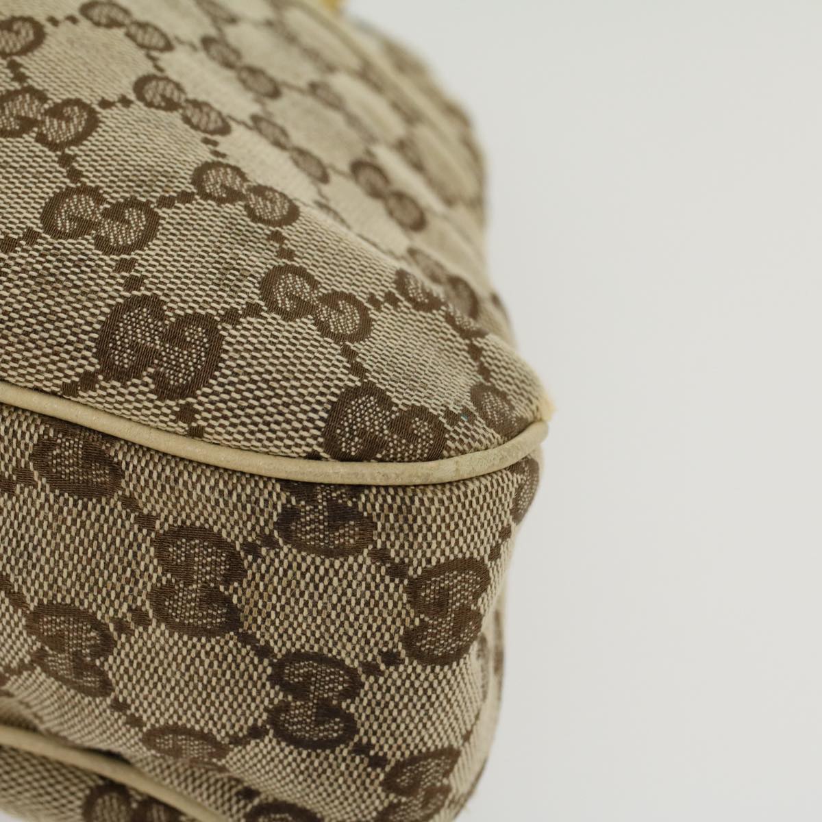 GUCCI GG Canvas Shoulder Bag Beige White 121023  cl571