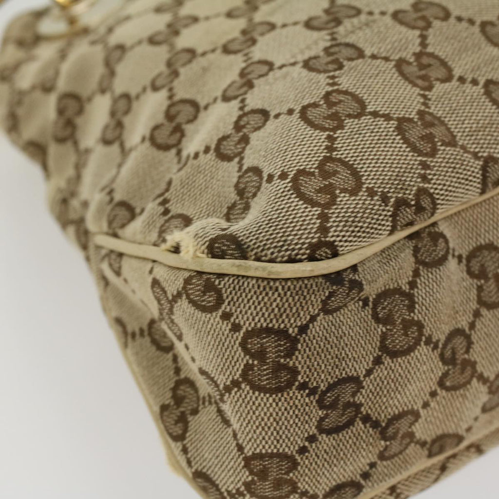 GUCCI GG Canvas Shoulder Bag Beige White 121023  cl571