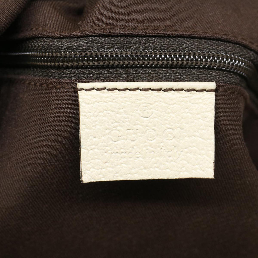 GUCCI GG Canvas Shoulder Bag Beige White 121023  cl571