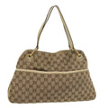 GUCCI GG Canvas Shoulder Bag Beige White 121023  cl571