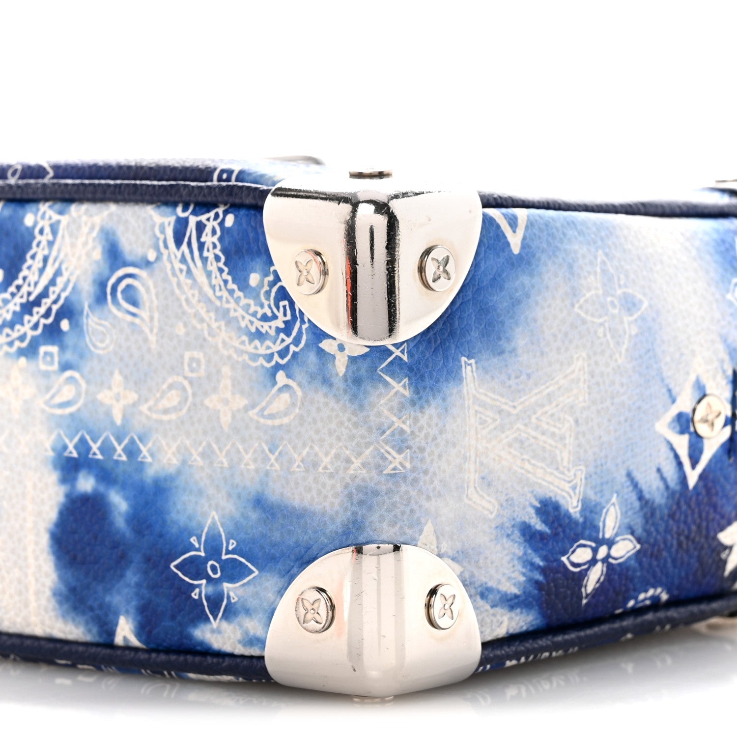 Louis Vuitton Cowhide Monogram Bandana Mini Soft Trunk Blue