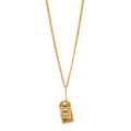 CC Padlock ID Dog Tag Charm Necklace Gold