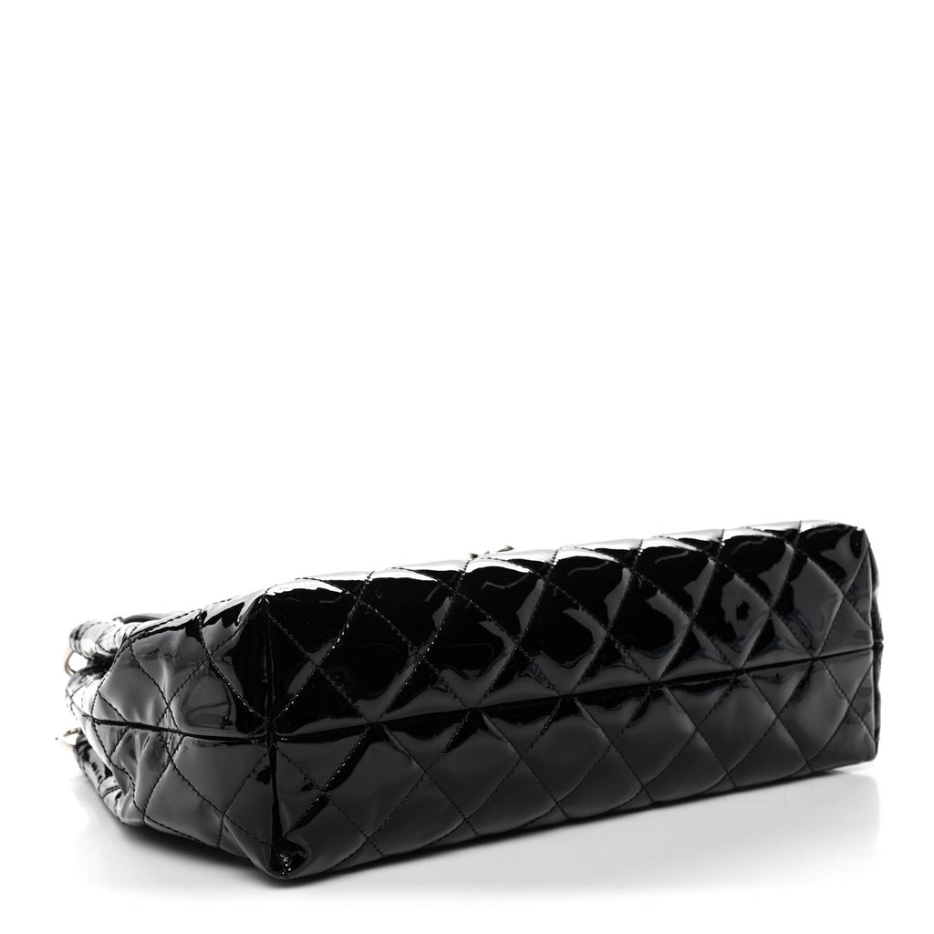 Chanel Patent Quilted Large Coco Shine Accordion Flap Black