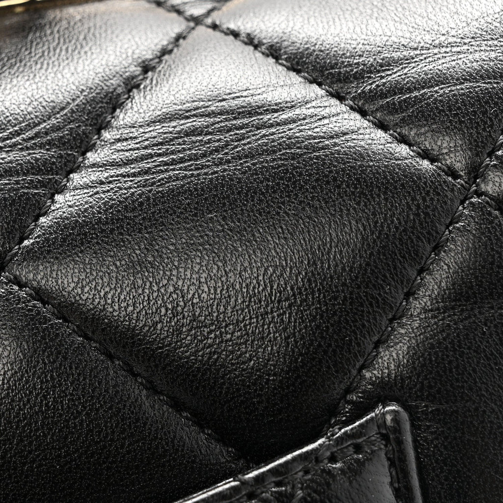 Chanel Lambskin Quilted Medium Trendy CC Flap Dual Handle Bag Black