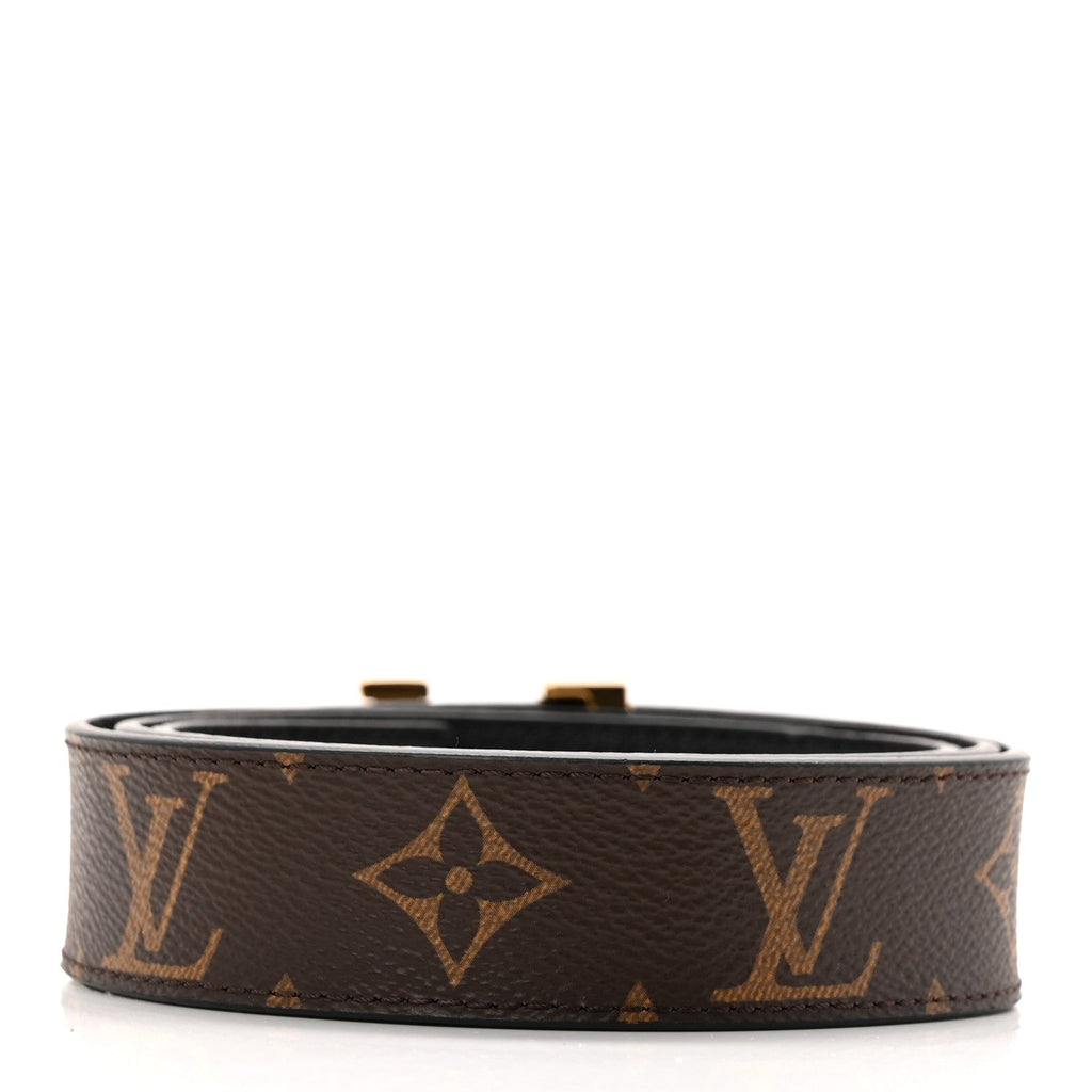 Louis Vuitton Calfskin Monogram 30mm LV Initiales Reversible Belt 85 34 Black