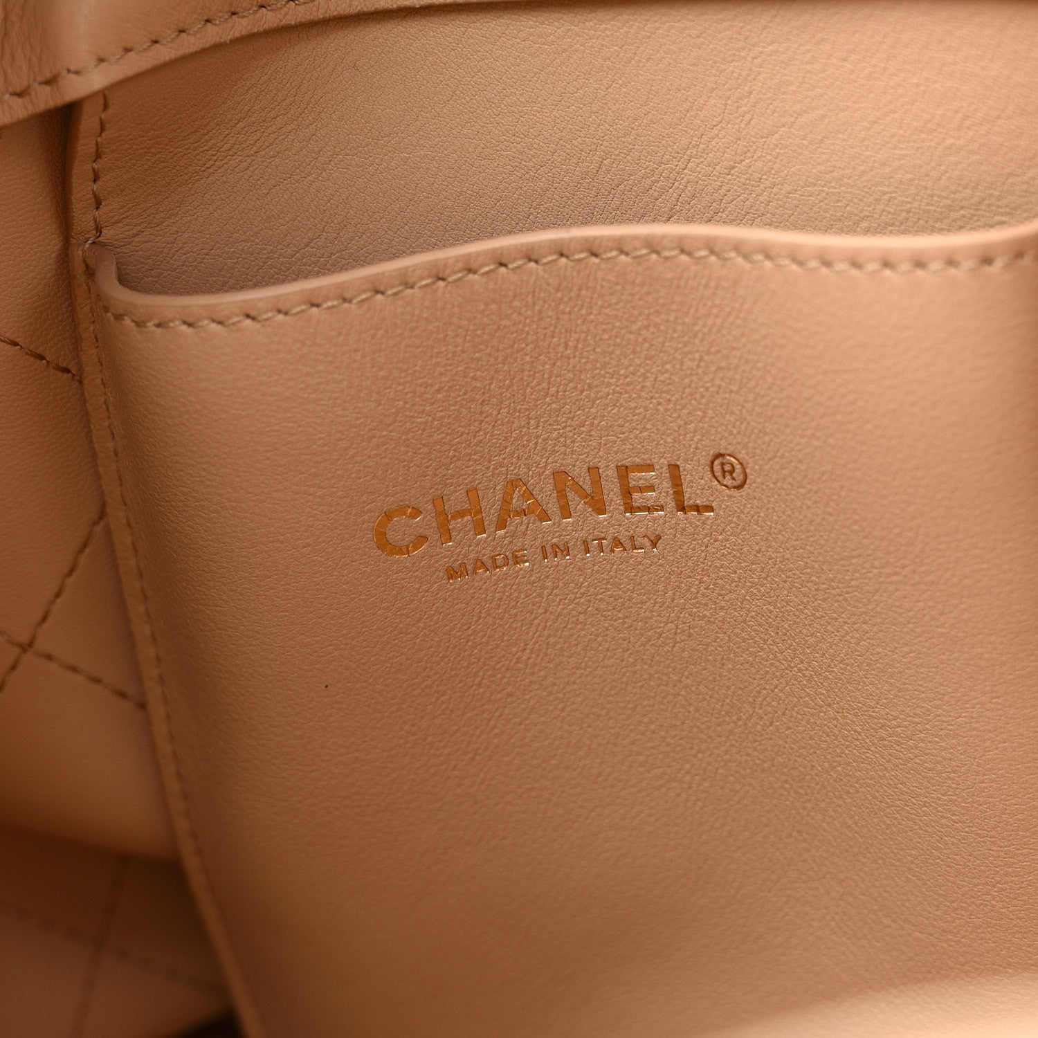Chanel Calfskin Large Serial Shopper Tote Beige