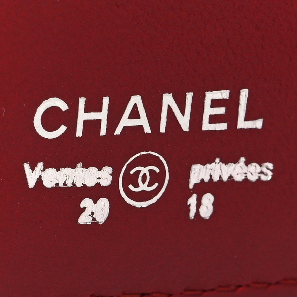 Lambskin Quilted CC French Wallet Red