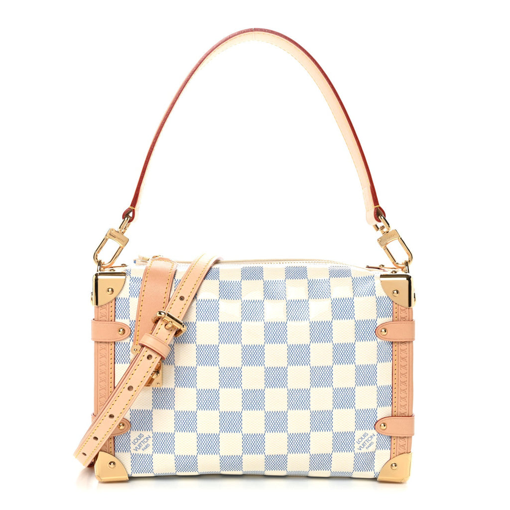 Louis Vuitton Damier Vernis Calfskin Side Trunk MM Celeste Blue