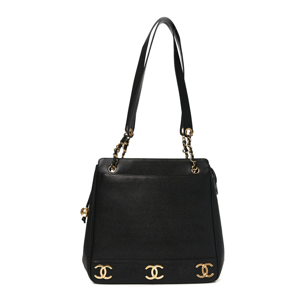 Chanel Caviar CC Shoulder Bag Black
