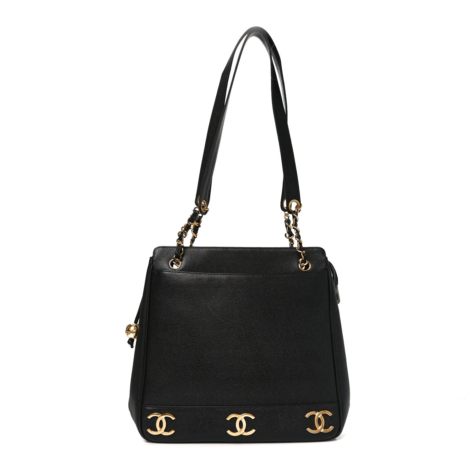 Chanel Caviar CC Shoulder Bag Black