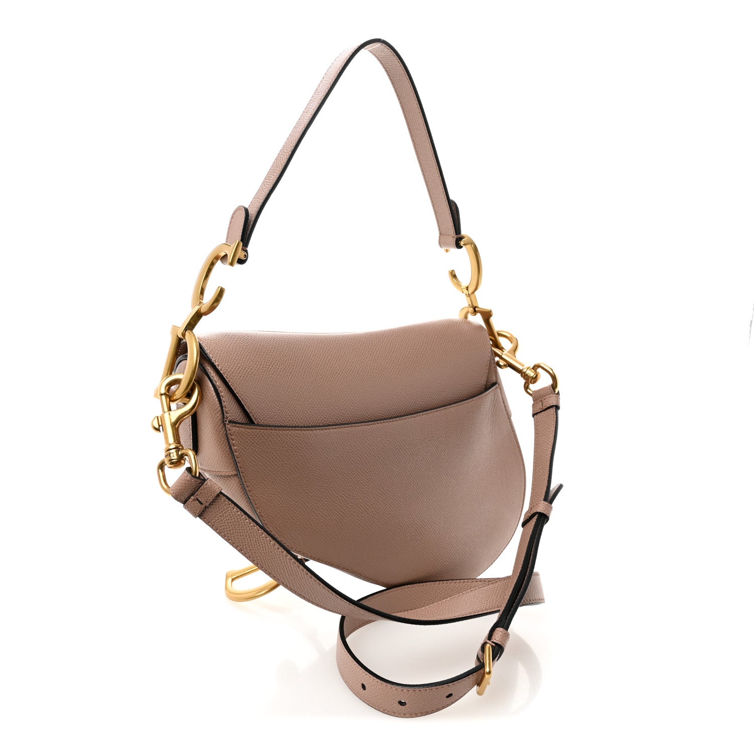 Christian Dior Grained Calfskin Saddle Bag With Strap Fard