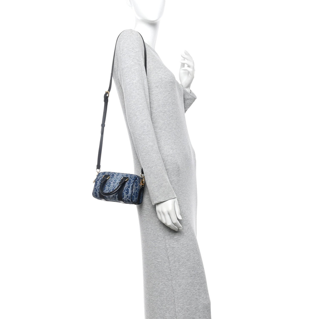 Christian Dior Denim Oblique Nano Groove 17 Bag Blue