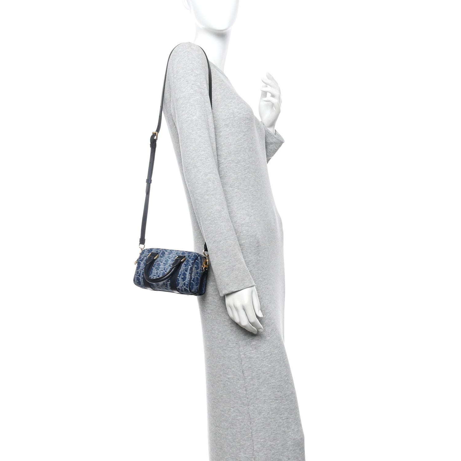 Christian Dior Denim Oblique Nano Groove 17 Bag Blue